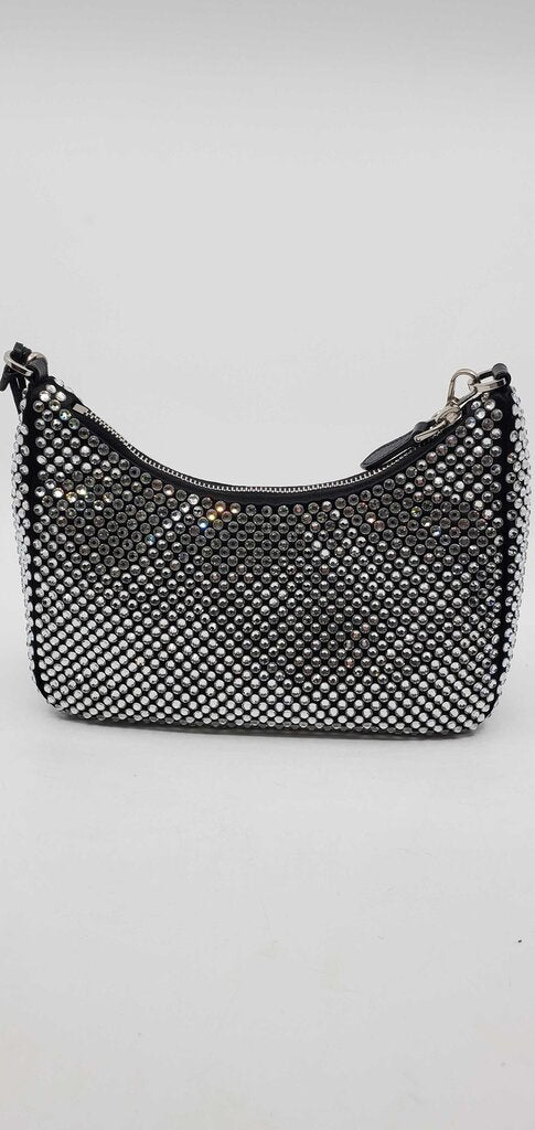Prada Re-Edition 2005 Shoulder Bag Satin Crystal Embellished