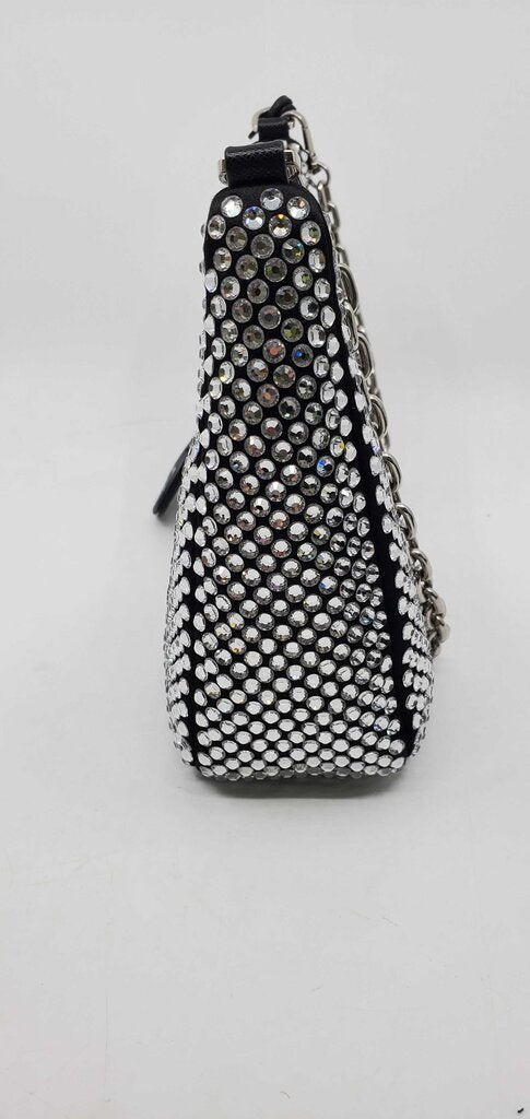 Prada Re-Edition 2005 Shoulder Bag Satin Crystal Embellished