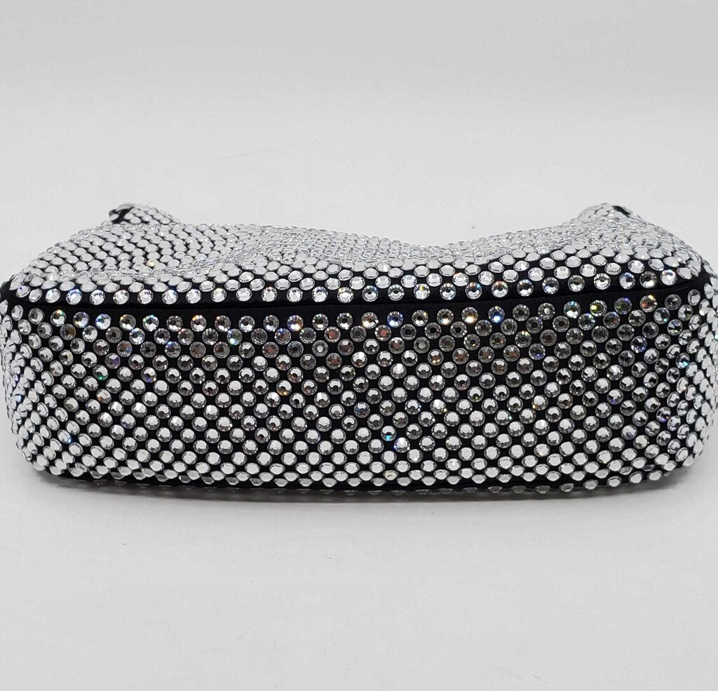 Prada Re-Edition 2005 Shoulder Bag Satin Crystal Embellished