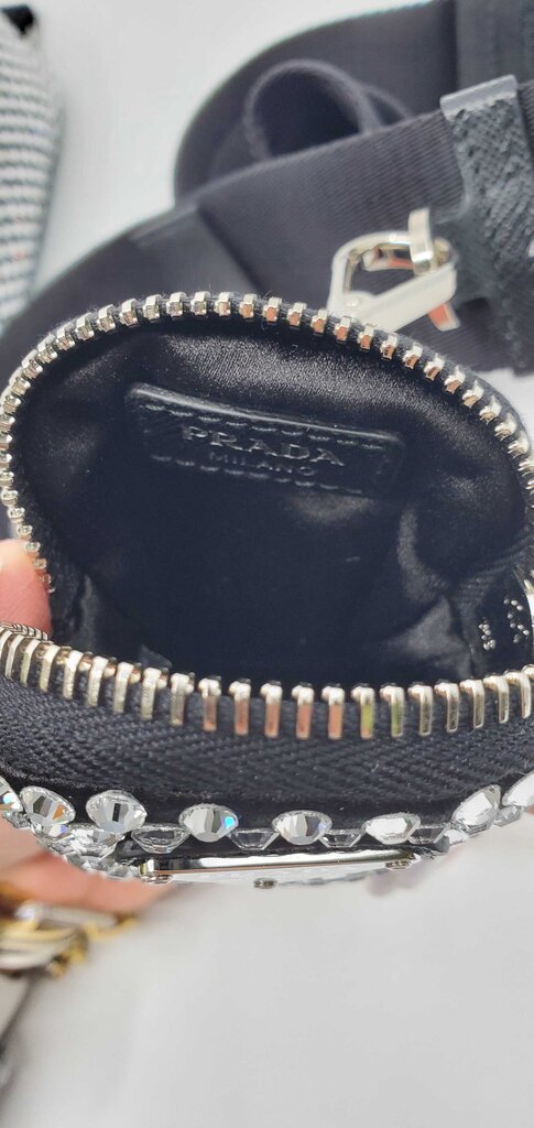 Prada Re-Edition 2005 Shoulder Bag Satin Crystal Embellished