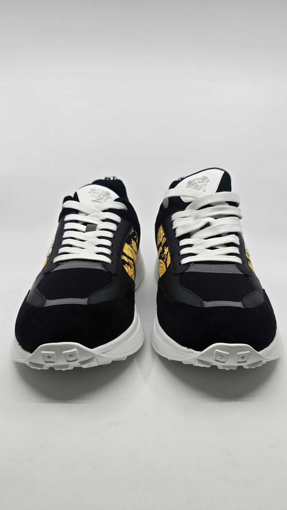 Versace Barocco Logo Print Suede Sneakers