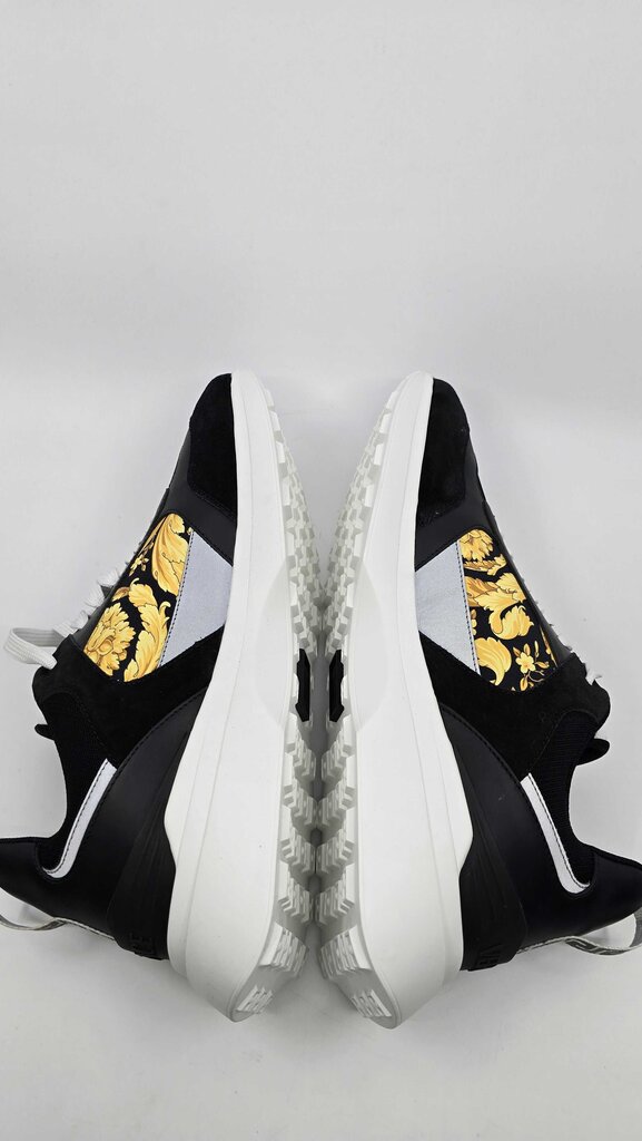 Versace Barocco Logo Print Suede Sneakers