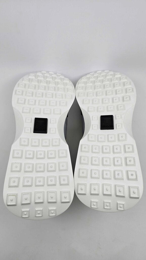 Versace Barocco Logo Print Suede Sneakers