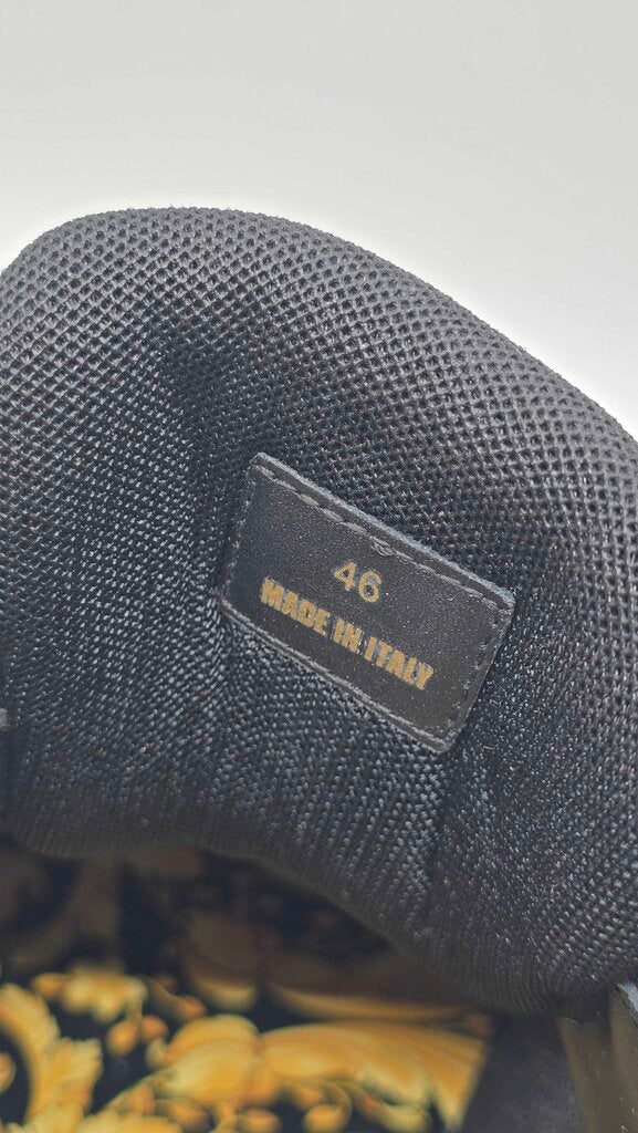 Versace Barocco Logo Print Suede Sneakers