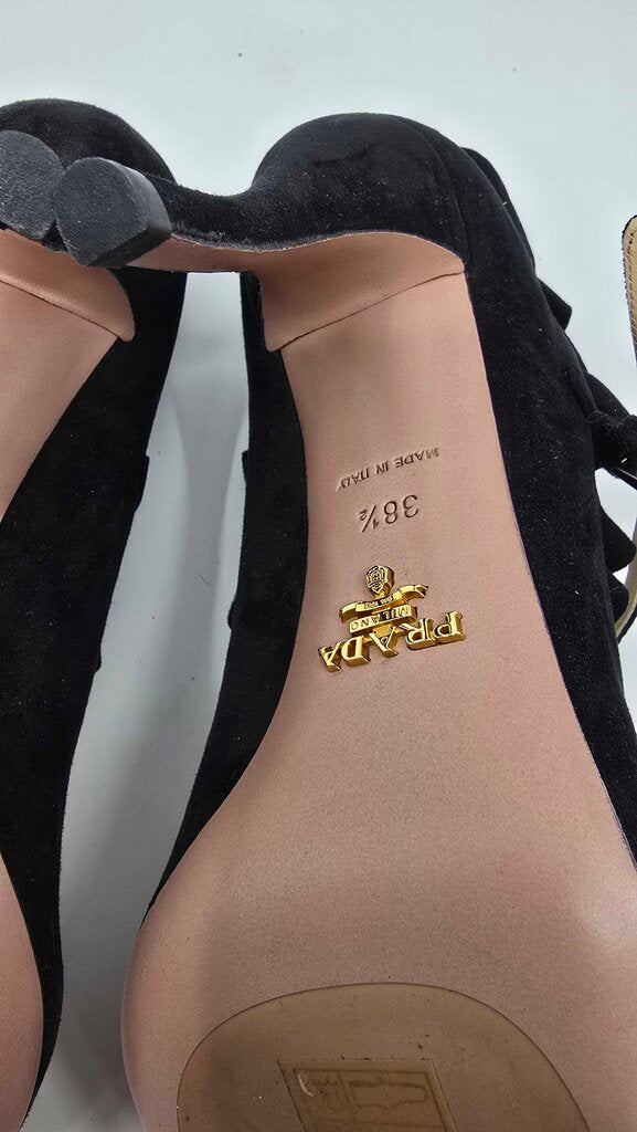 Prada Suede Ruffle Pumps