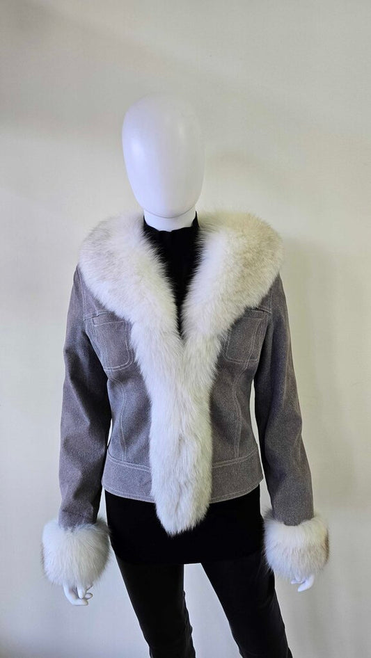 Sheri Bodell Jacket w/ Suede Exterior & Fox Fur Collar