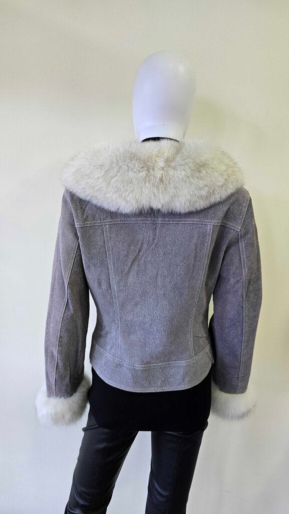 Sheri Bodell Jacket w/ Suede Exterior & Fox Fur Collar