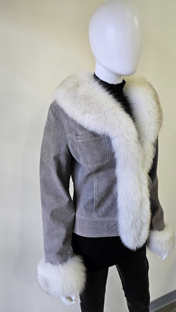 Sheri Bodell Jacket w/ Suede Exterior & Fox Fur Collar