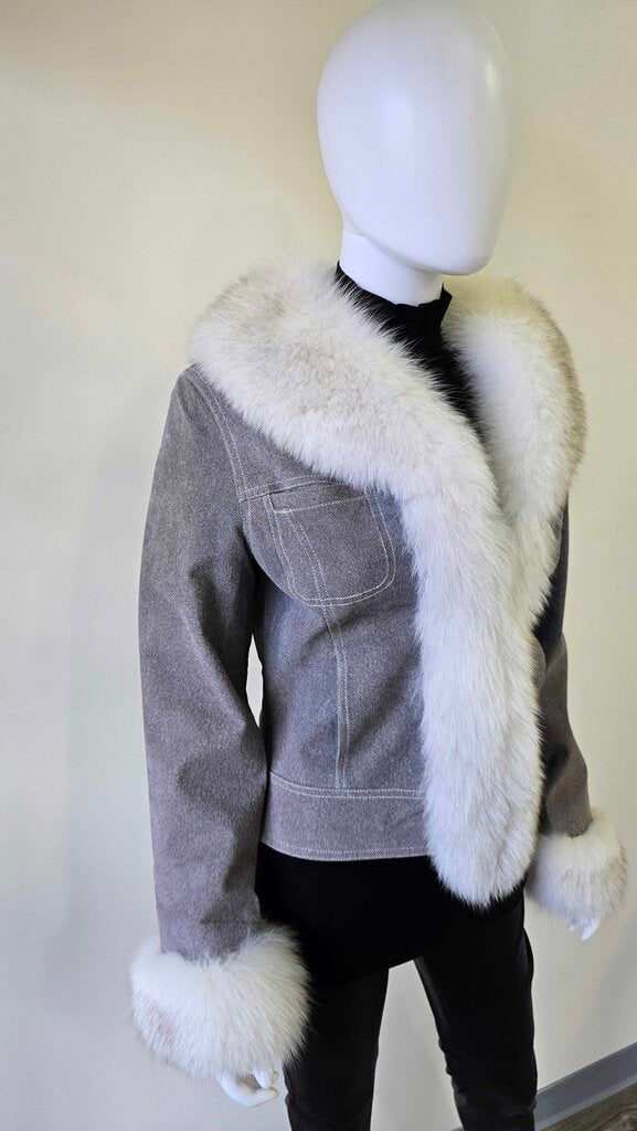 Sheri Bodell Jacket w/ Suede Exterior & Fox Fur Collar