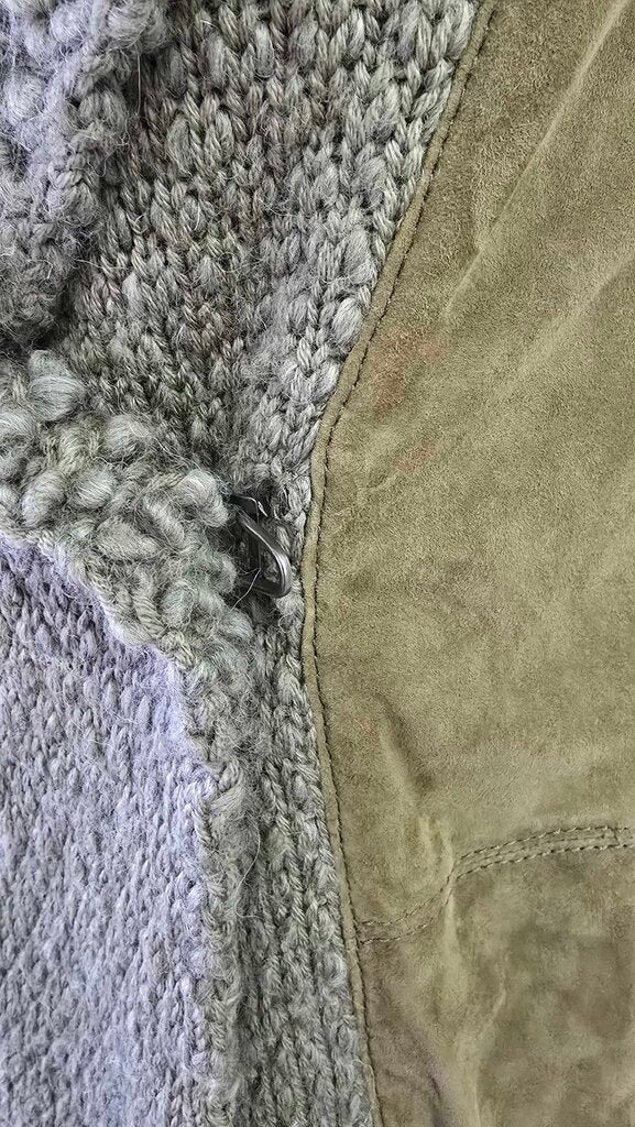 Gimo's Suede & Wool Shearling Belted Cardigan