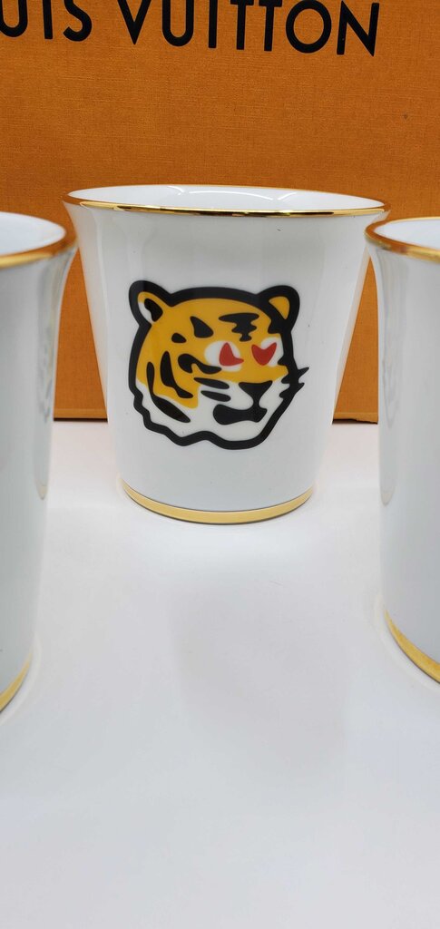 Louis Vuitton Virgil Abloh x Nigo Set of Four Multicolor Porcelain Cups