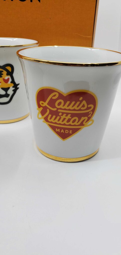 Louis Vuitton Virgil Abloh x Nigo Set of Four Multicolor Porcelain Cups