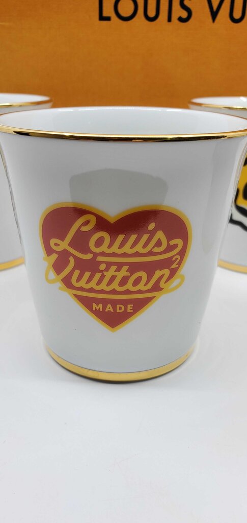 Louis Vuitton Virgil Abloh x Nigo Set of Four Multicolor Porcelain Cups