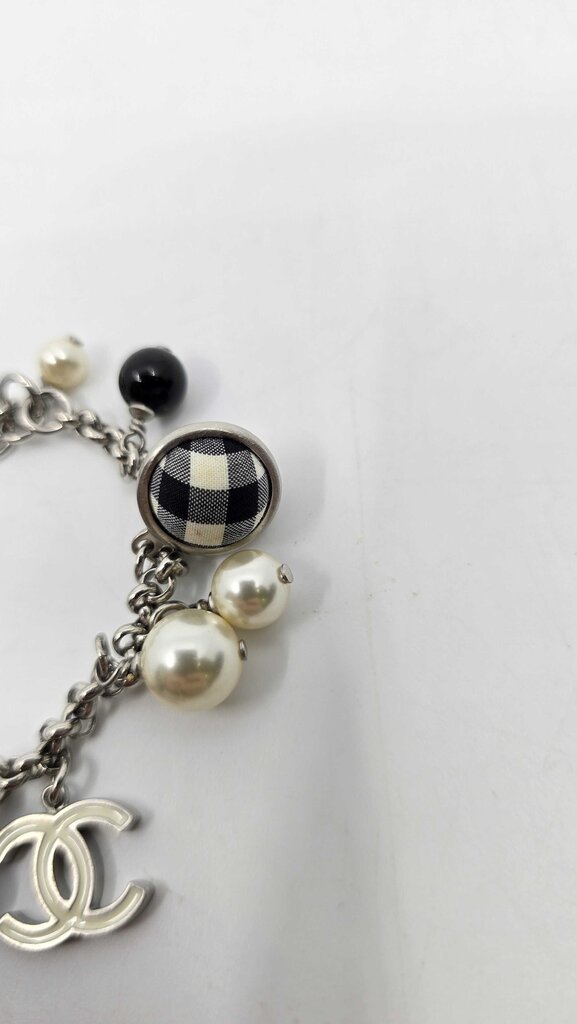 Chanel 2011 Cruise Pearl/Bow Gingham Necklace & Bracelet Set