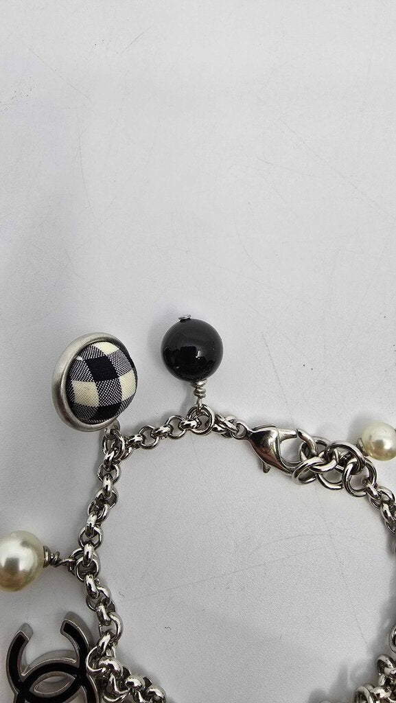 Chanel 2011 Cruise Pearl/Bow Gingham Necklace & Bracelet Set