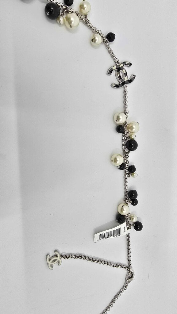 Chanel 2011 Cruise Pearl/Bow Gingham Necklace & Bracelet Set