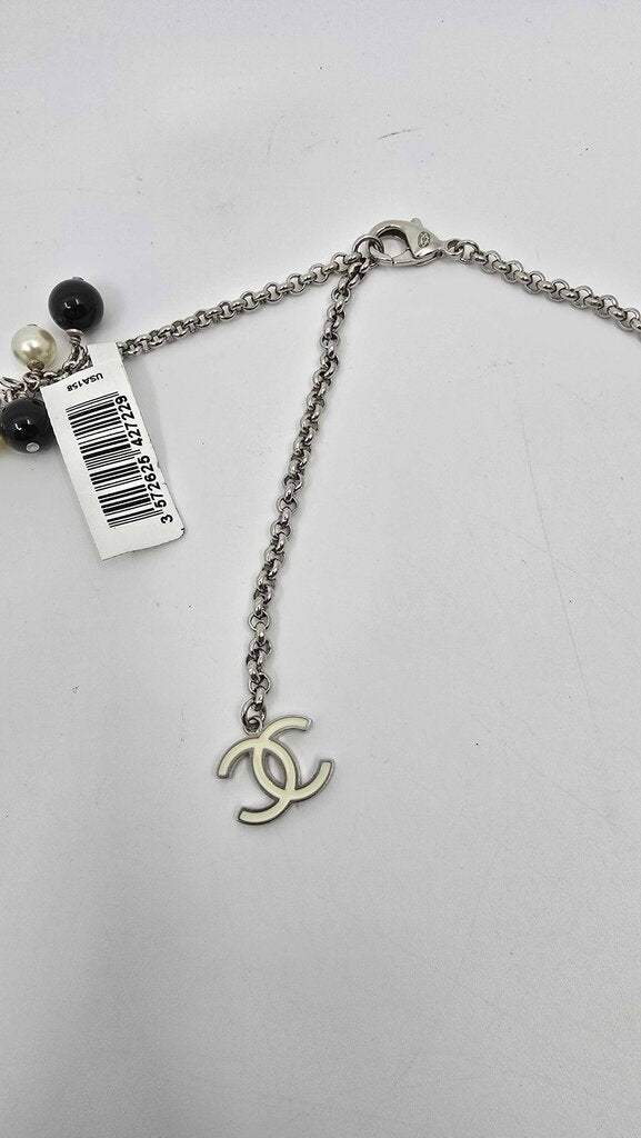 Chanel 2011 Cruise Pearl/Bow Gingham Necklace & Bracelet Set