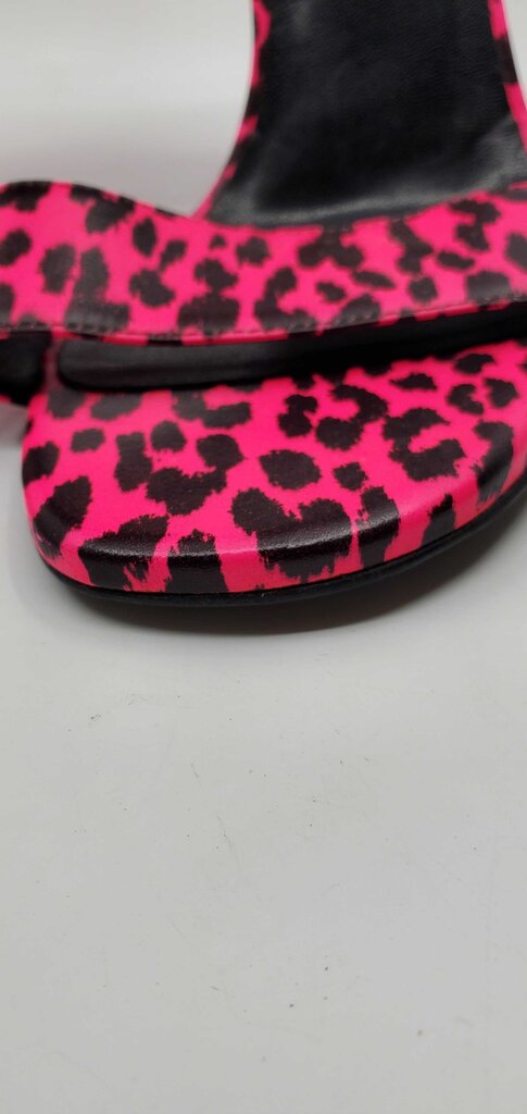 YSL Pink Leopard Heeled Sandals