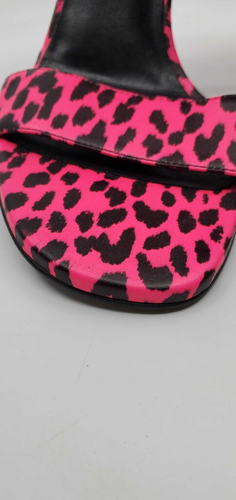 YSL Pink Leopard Heeled Sandals
