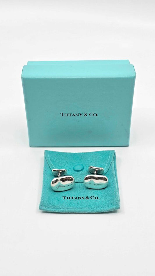 Tiffany & Co. Elsa Peretti Sterling Silver Bean Large Cufflinks