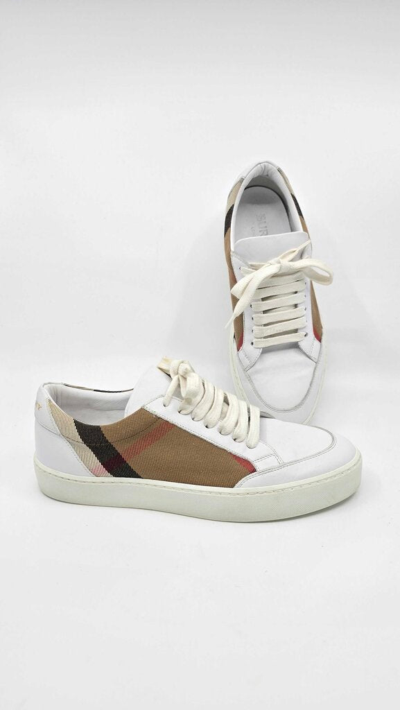 Burberry Check & Leather Sneakers