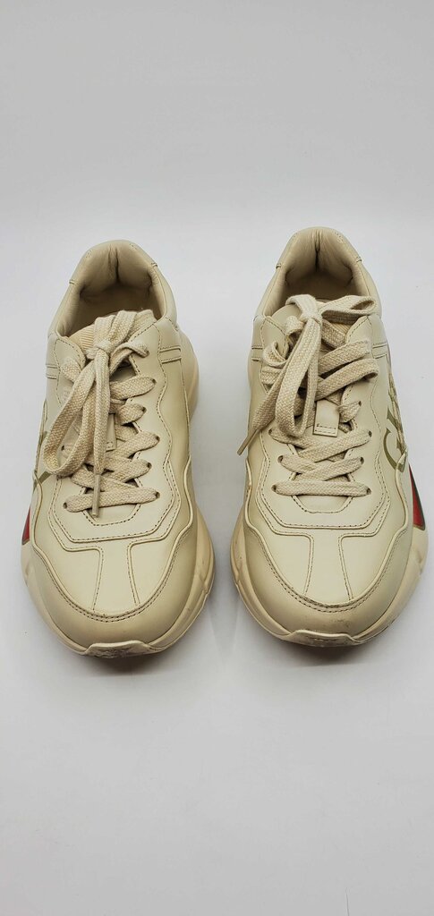 Gucci Rhyton Sneakers w/ Vintage Logo Crafted from Ivory Leather