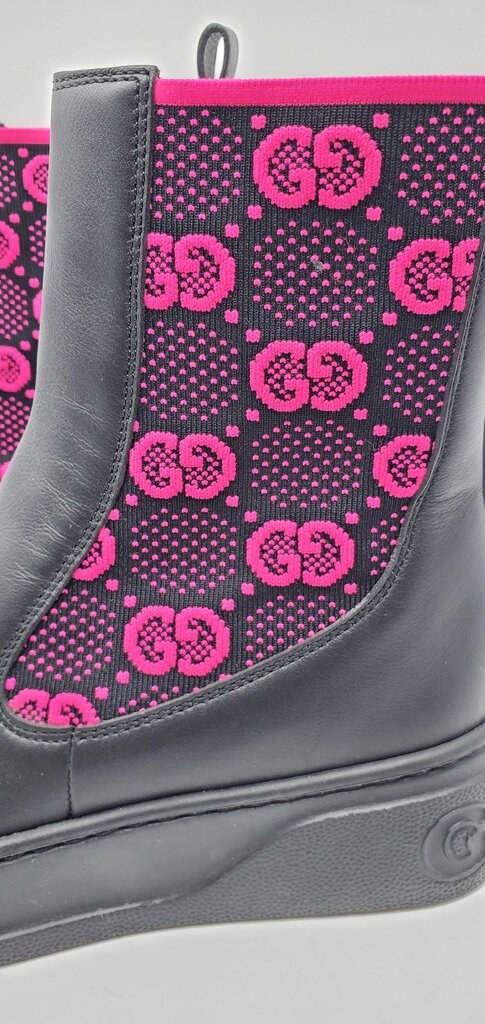 Gucci Chunky B Chelsea Boot GG Logo-Jacquard Goring