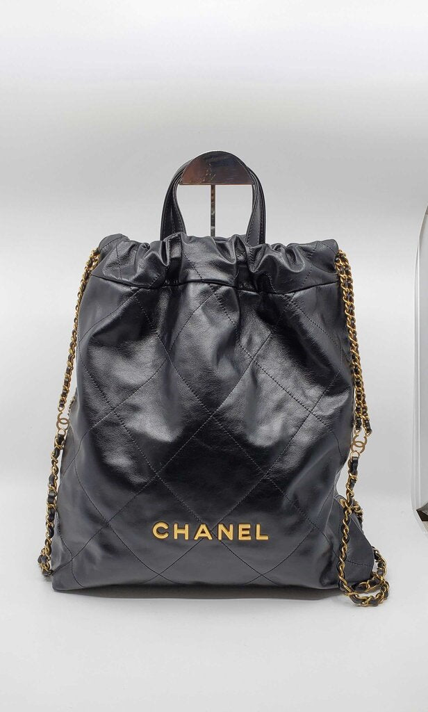 Chanel 22 Chain Backpack Quilted Calkskin