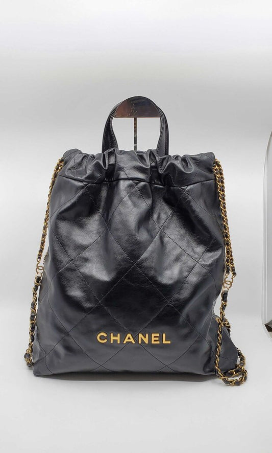 Chanel 22 Chain Backpack Quilted Calkskin