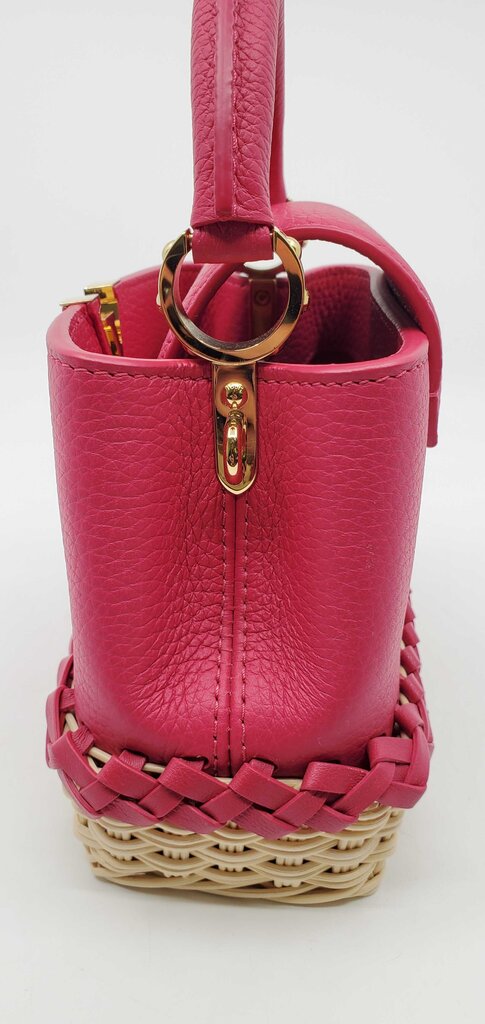 Louis Vuitton Rattan Taurillon Capucines Handbag w/ Woven Rattan Base