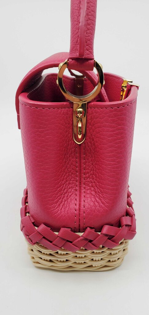 Louis Vuitton Rattan Taurillon Capucines Handbag w/ Woven Rattan Base