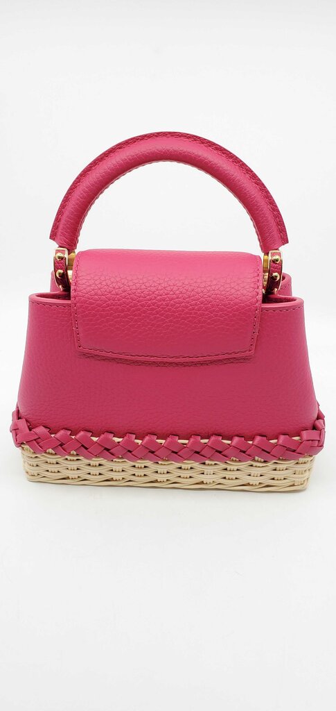 Louis Vuitton Rattan Taurillon Capucines Handbag w/ Woven Rattan Base