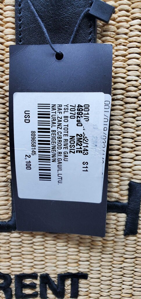 YSL Rive Gauche Raffia Tote Bag