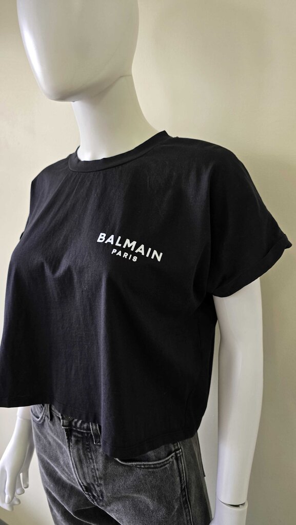 Balamain Cropped Cotton T-shirt
