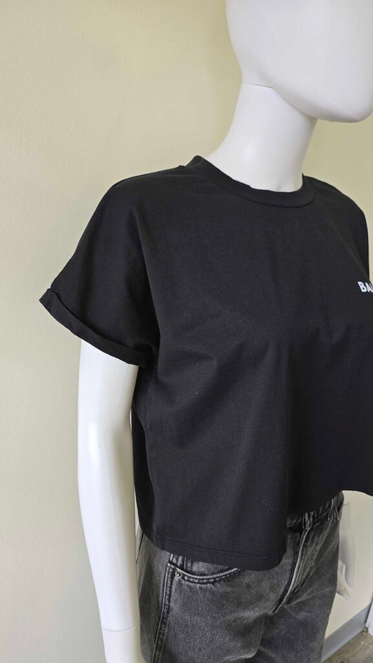 Balamain Cropped Cotton T-shirt
