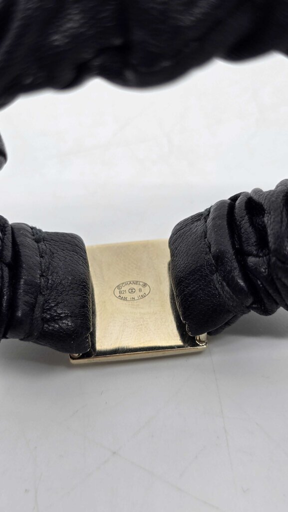 Chanel Leather CC Logo Hair Tie/Scrunchie