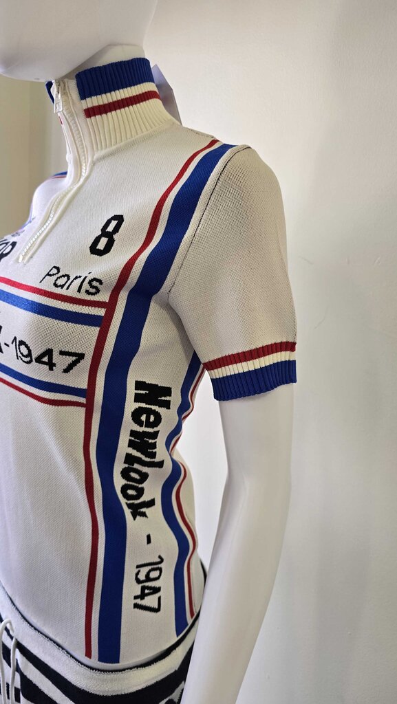 Dior New Look SS22 Striped Logo Knit Polo Zip Top