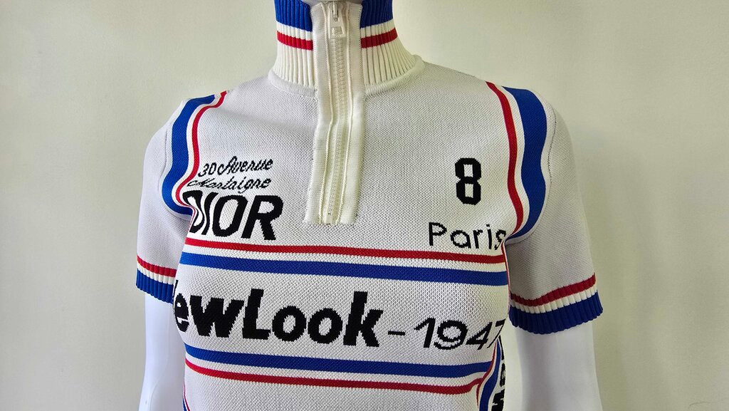 Dior New Look SS22 Striped Logo Knit Polo Zip Top