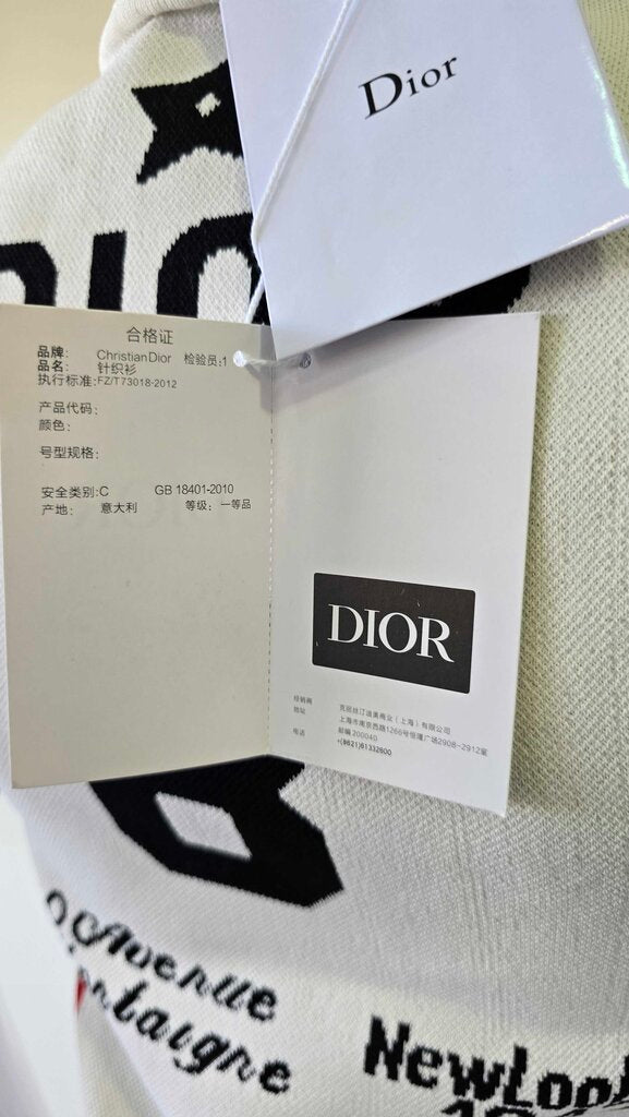 Dior New Look SS22 Striped Logo Knit Polo Zip Top