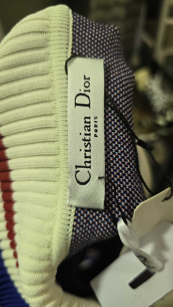 Dior New Look SS22 Striped Logo Knit Polo Zip Top