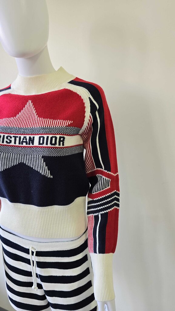 Dior Alps Star-Motif Mock Neck Wool/Cashmere Sweater