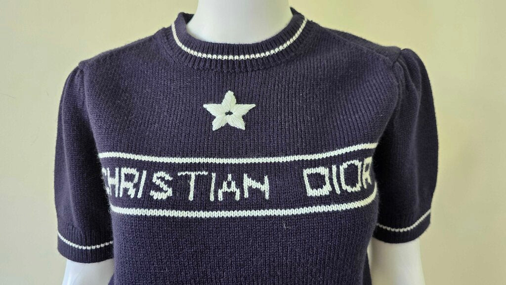 Dior Short Sleeved Star Sweater Wool & Cashmere Knit