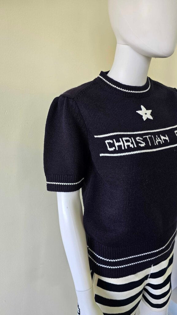 Dior Short Sleeved Star Sweater Wool & Cashmere Knit