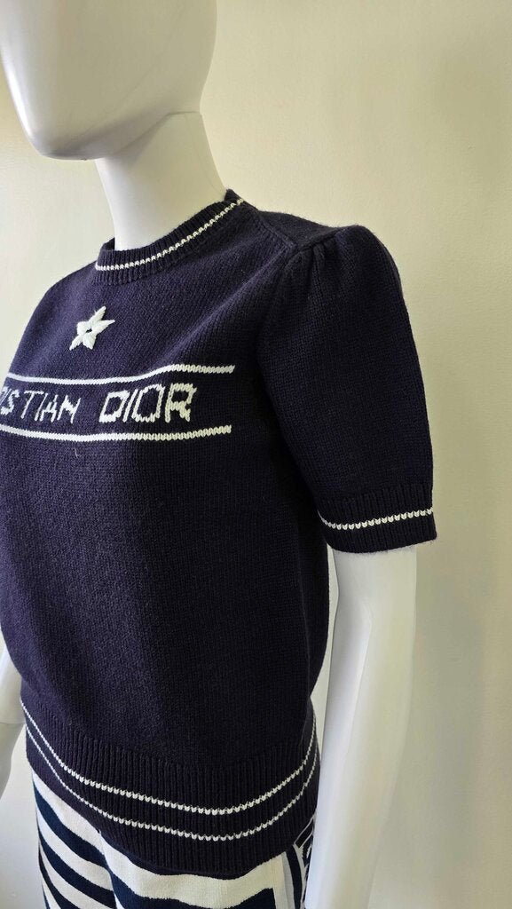 Dior Short Sleeved Star Sweater Wool & Cashmere Knit