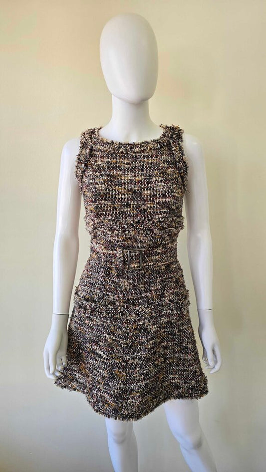 Chanel 2007 Vintage Tweed Dress - Fringe Raw Edge Accents