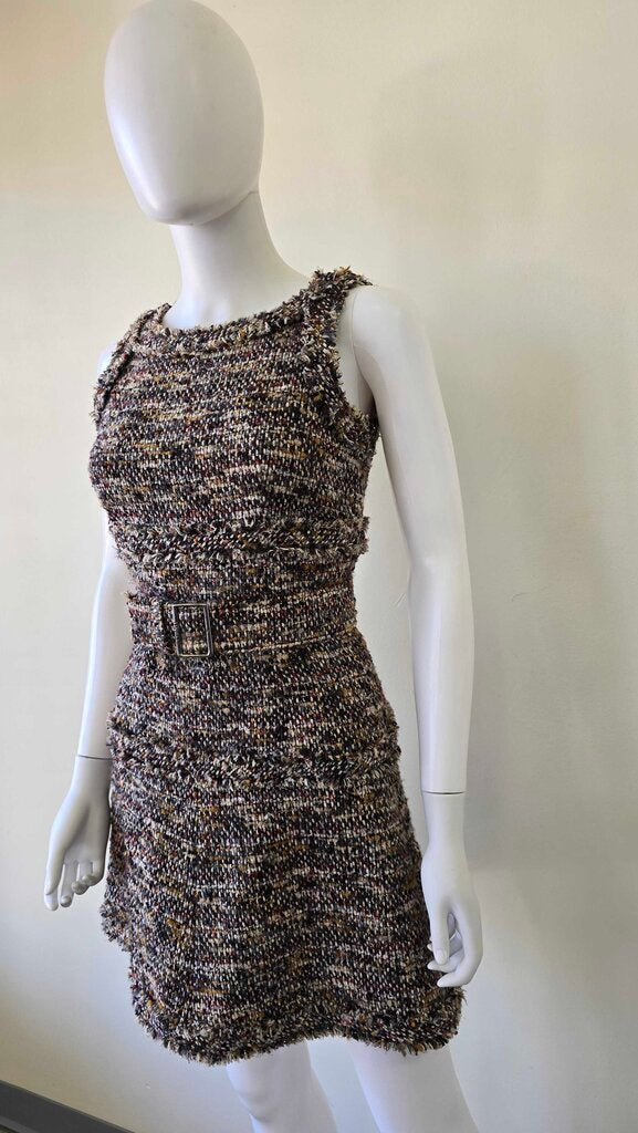 Chanel 2007 Vintage Tweed Dress - Fringe Raw Edge Accents