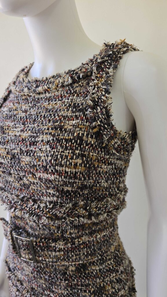 Chanel 2007 Vintage Tweed Dress - Fringe Raw Edge Accents