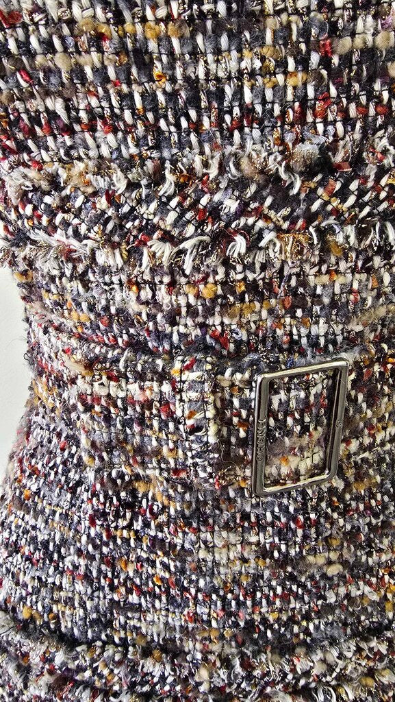 Chanel 2007 Vintage Tweed Dress - Fringe Raw Edge Accents