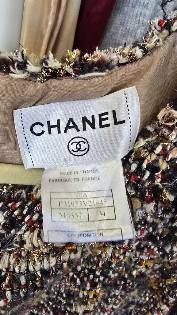 Chanel 2007 Vintage Tweed Dress - Fringe Raw Edge Accents