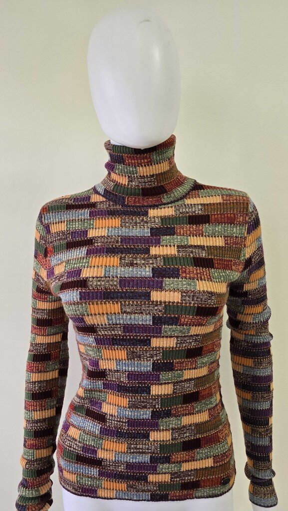 Chanel 2018 Paris-Hamburg Patchwork Knit Turtleneck Sweater